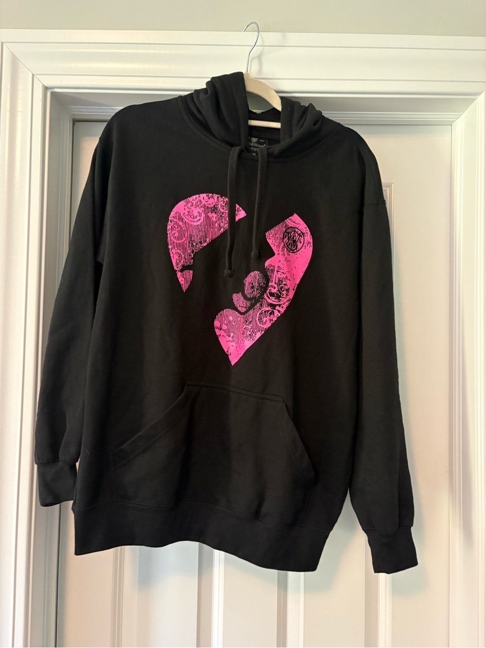 Smith & Wesson Black Hoodie with Pink Heart Graphic